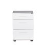 Hanah Home Mesita de Noche Kmd-530-Bb-1 Blanca 3 Cajones